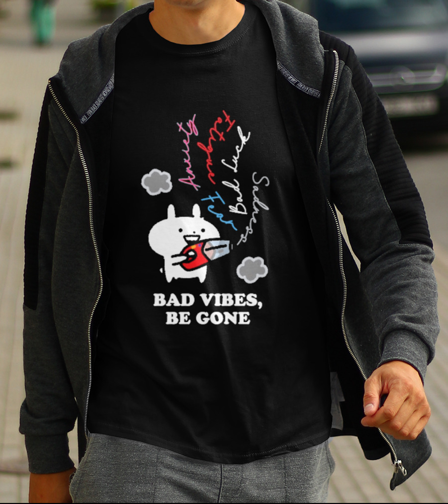Usagyuuun Bad Vibes Be Gone Lucky Fast Silver Happiness T-Shirt