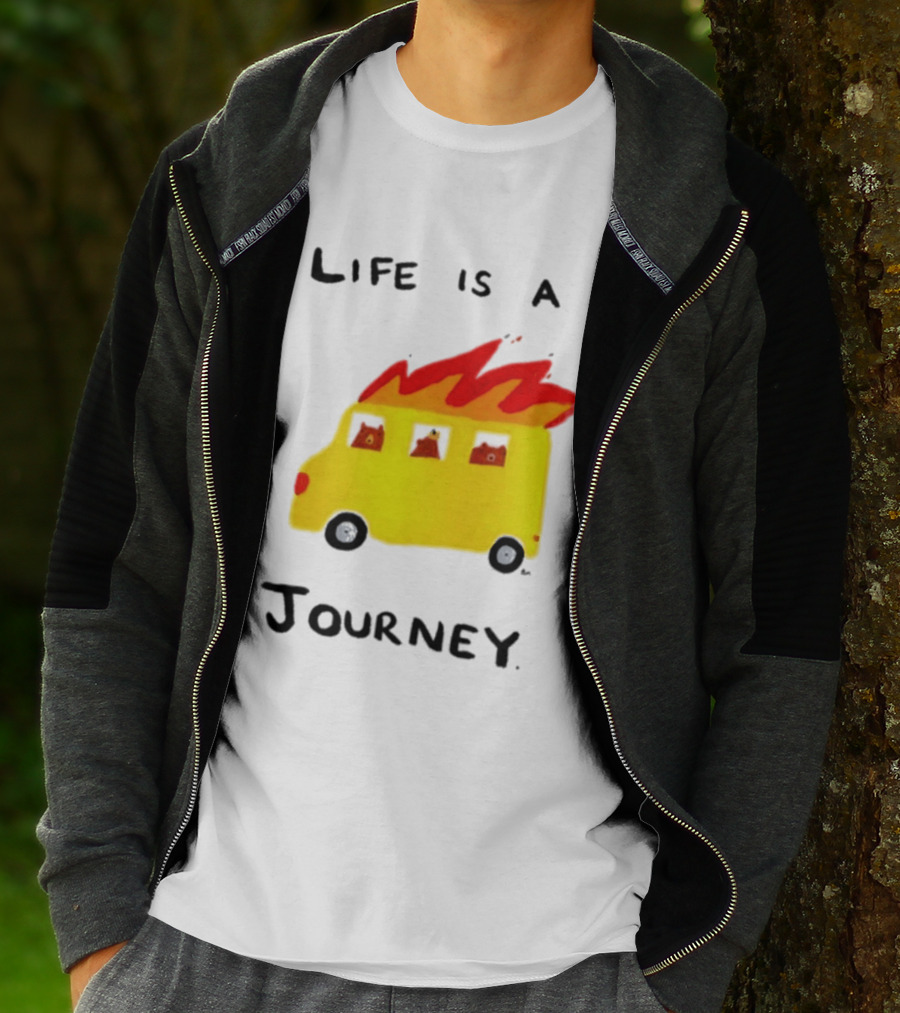 Billy Murphy Life Is A Journey Flaming Bus Adventure T-Shirt