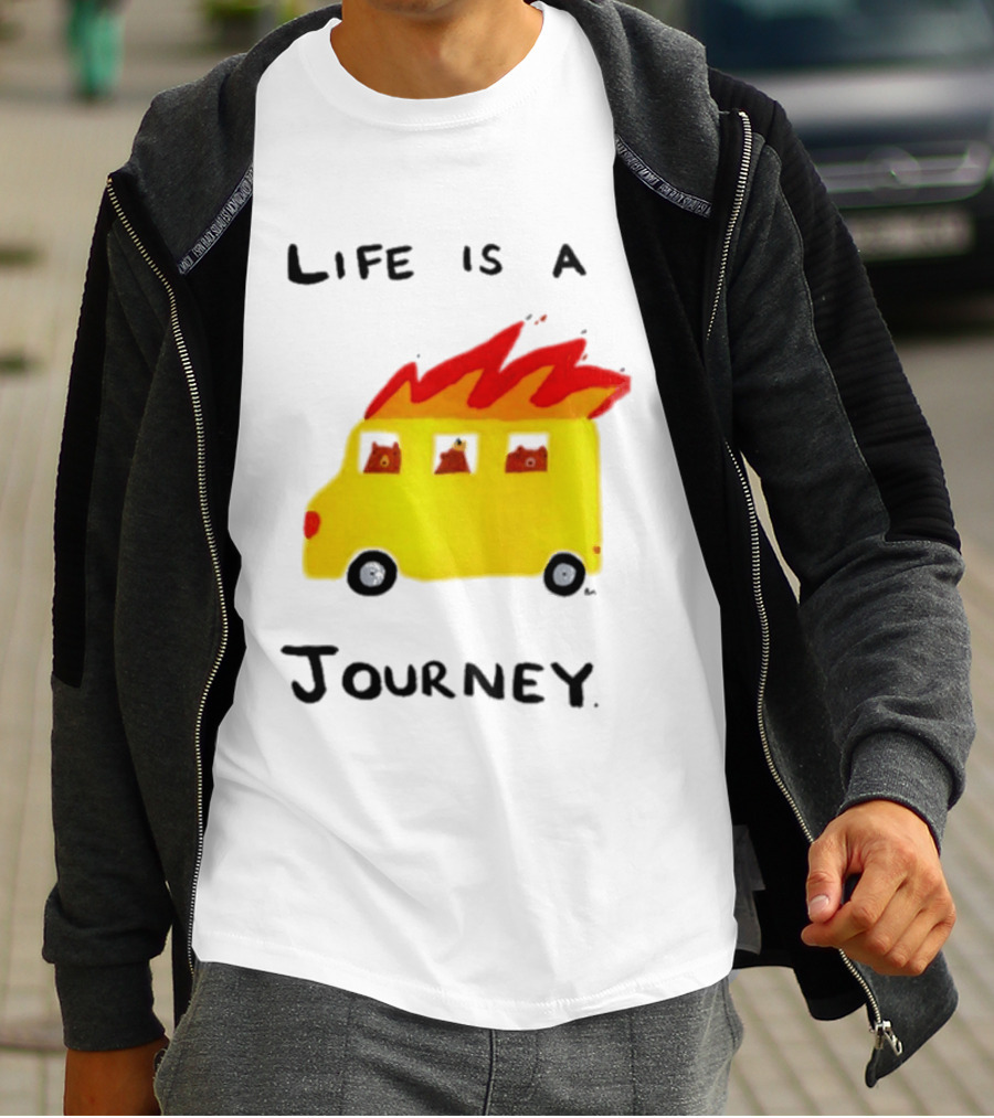 Billy Murphy Life Is A Journey Flaming Bus Adventure T-Shirt
