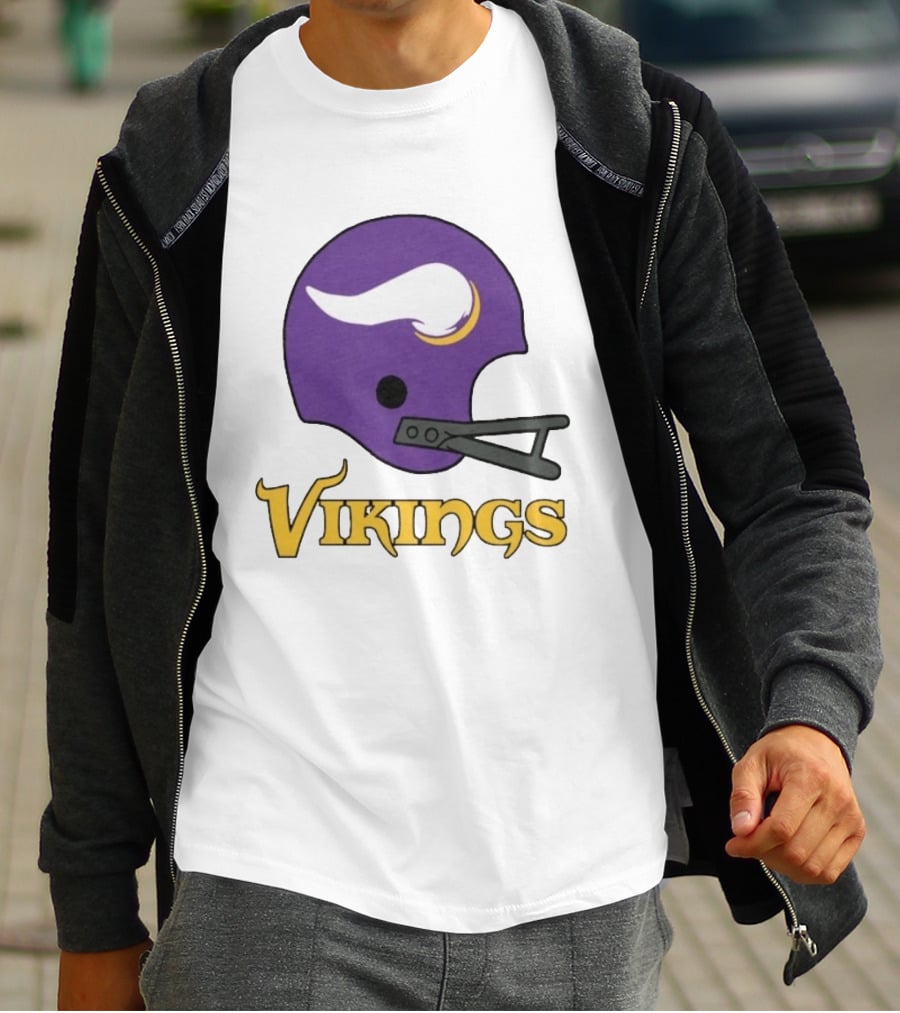 Vikings Minnesota Big Helmet Purple Football Team T-Shirt