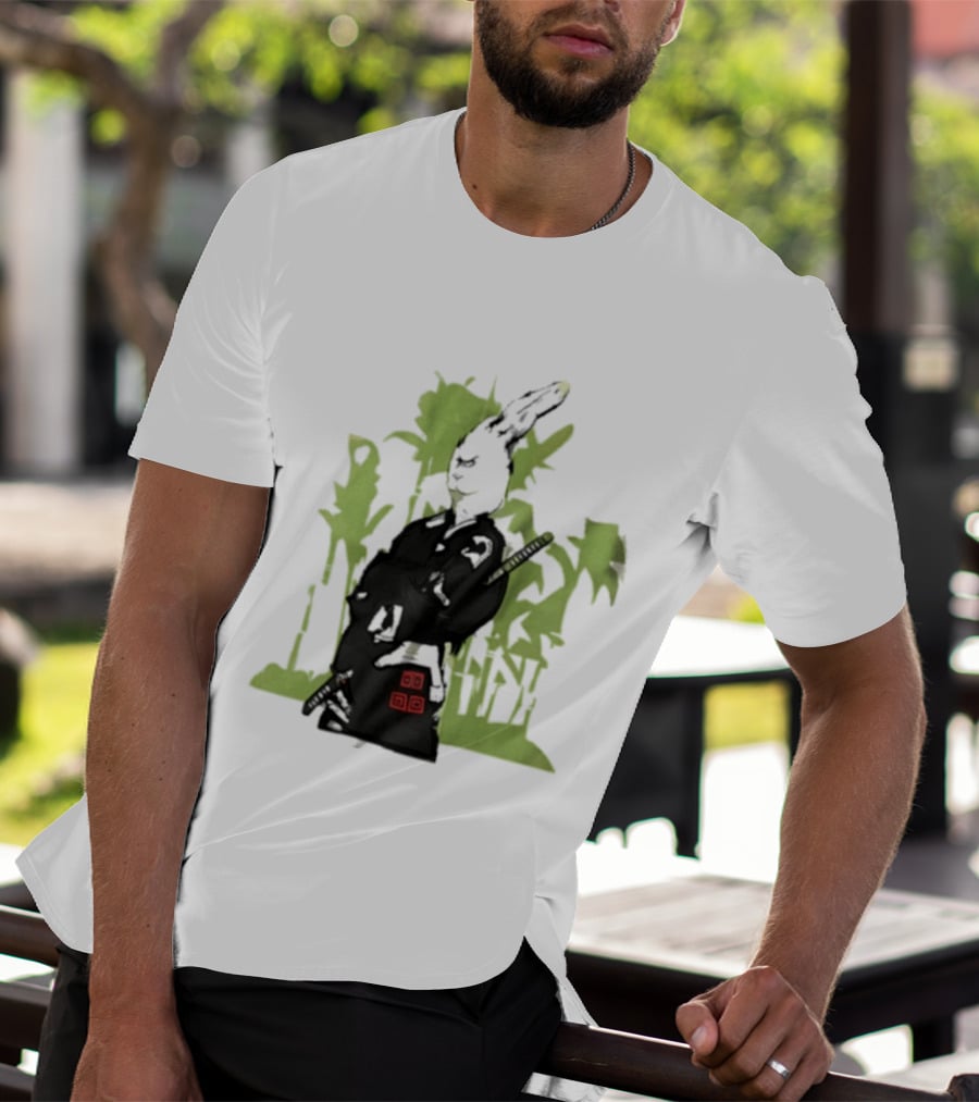 Samurai Rabbit Jeremy Peep Show Bamboo Warrior T-Shirt