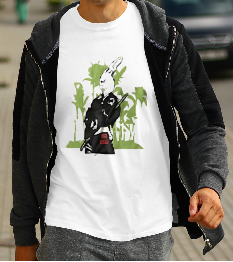 Samurai Rabbit Jeremy Peep Show Bamboo Warrior T-Shirt