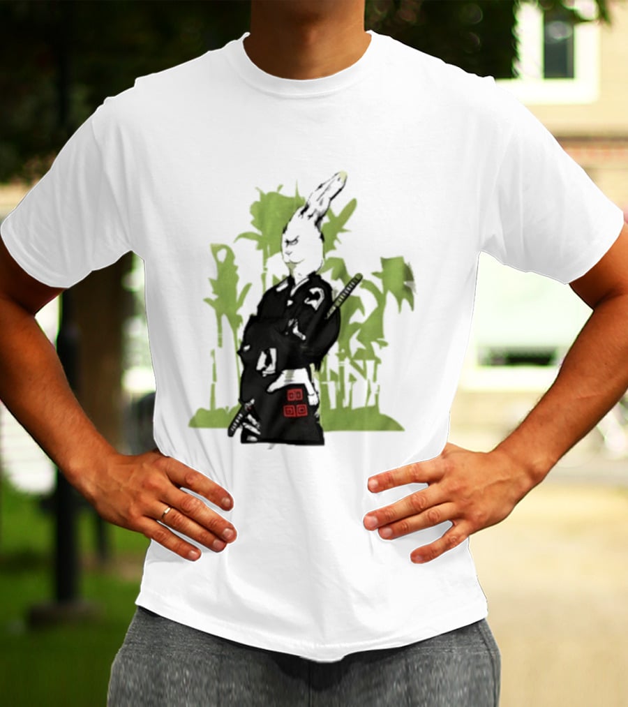 Samurai Rabbit Jeremy Peep Show Bamboo Warrior T-Shirt