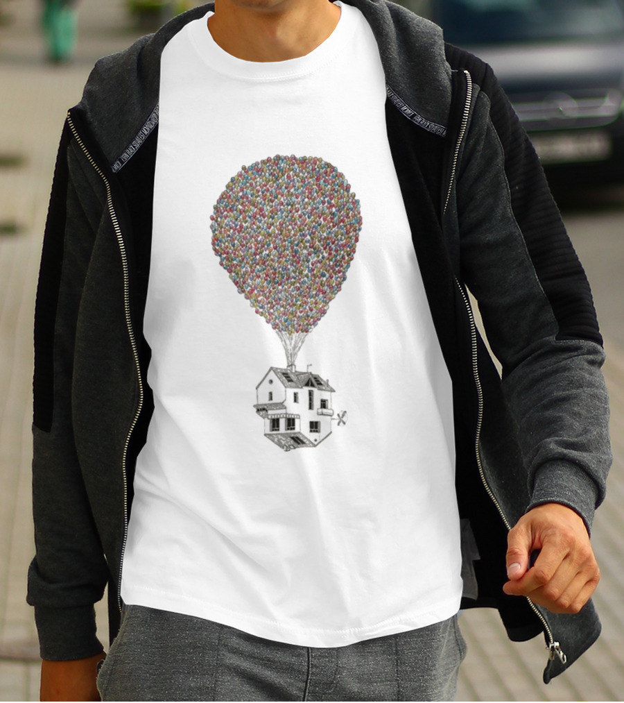 Wituka Houside Down Balloons House Uplift T-Shirt
