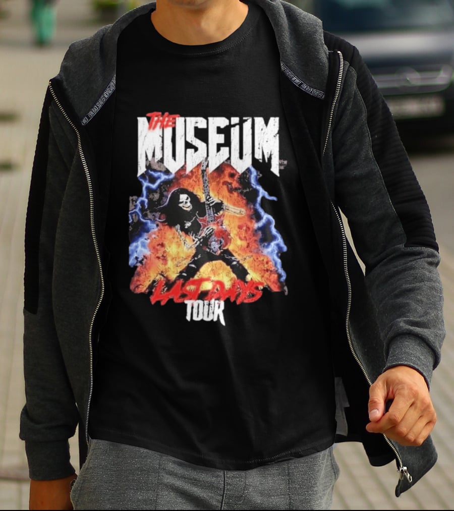 The Museum Last Days Tour Rock Star Electric Guitar Flames T-Shirt