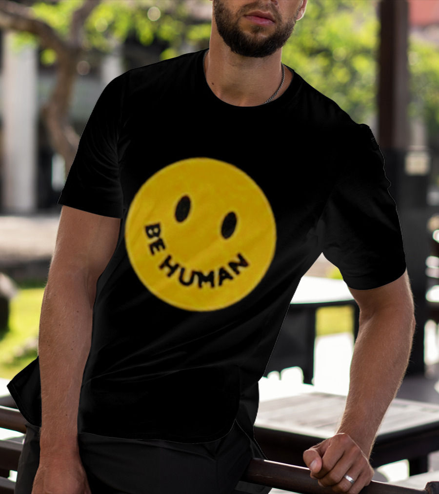 Brighten Be Human Yellow Smiley Face T-Shirt