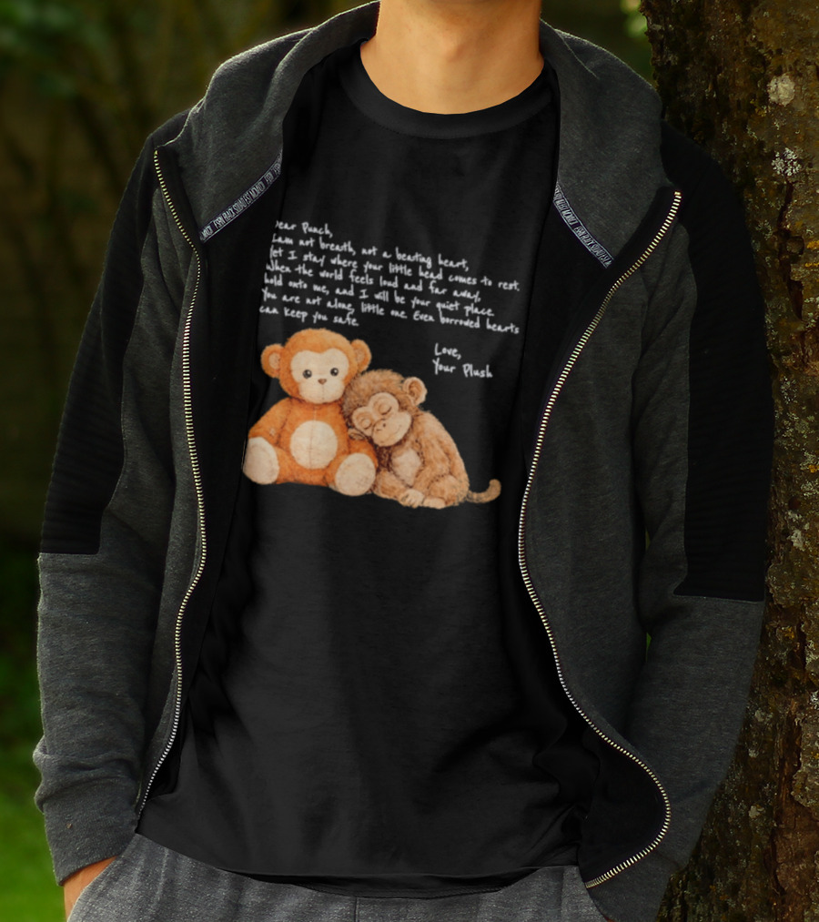 Dear Punch Heartfelt Monkey Companions Poem And Plush Toy T-Shirt