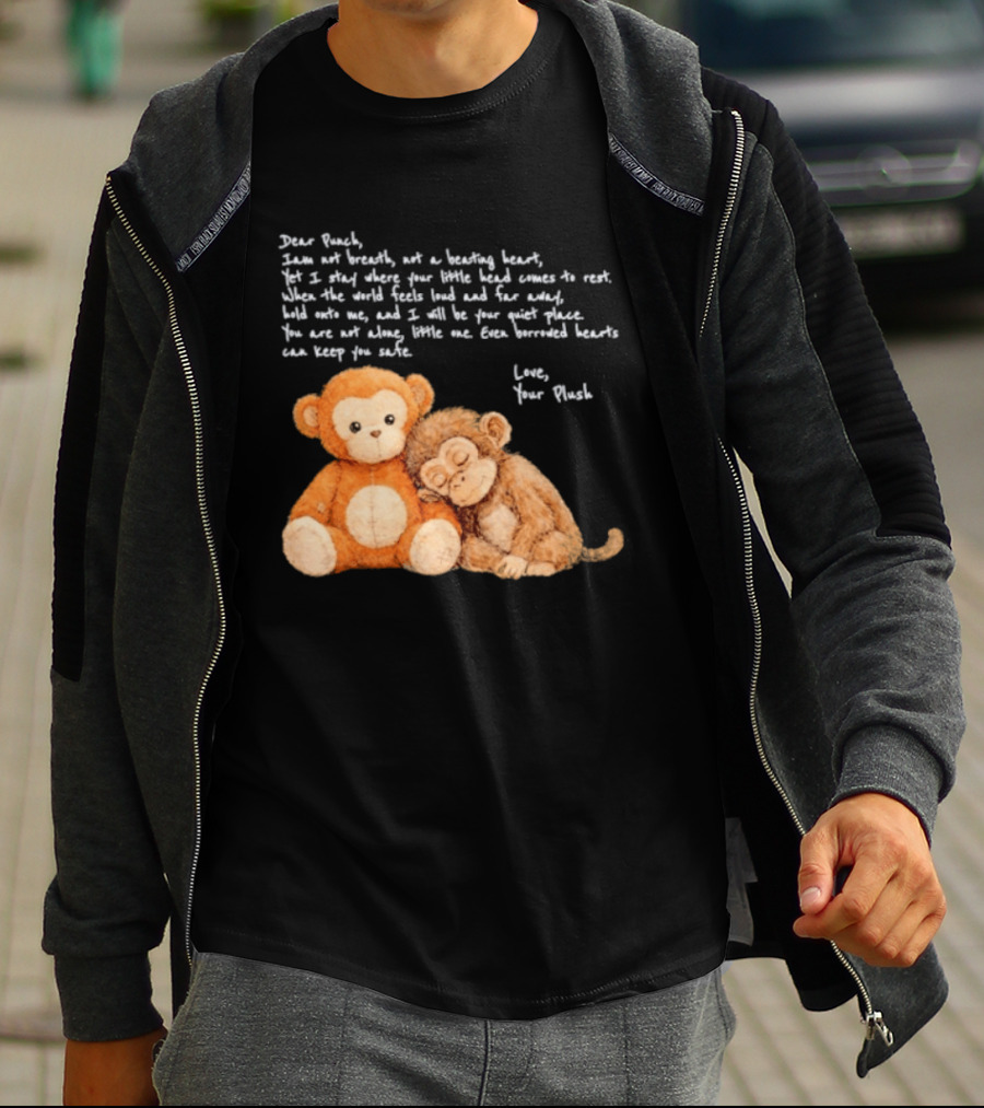 Dear Punch Heartfelt Monkey Companions Poem And Plush Toy T-Shirt