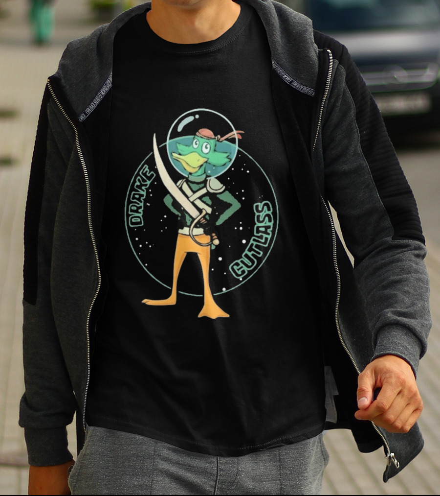 Drake Cutlass Duck Sword Space Adventure T-Shirt