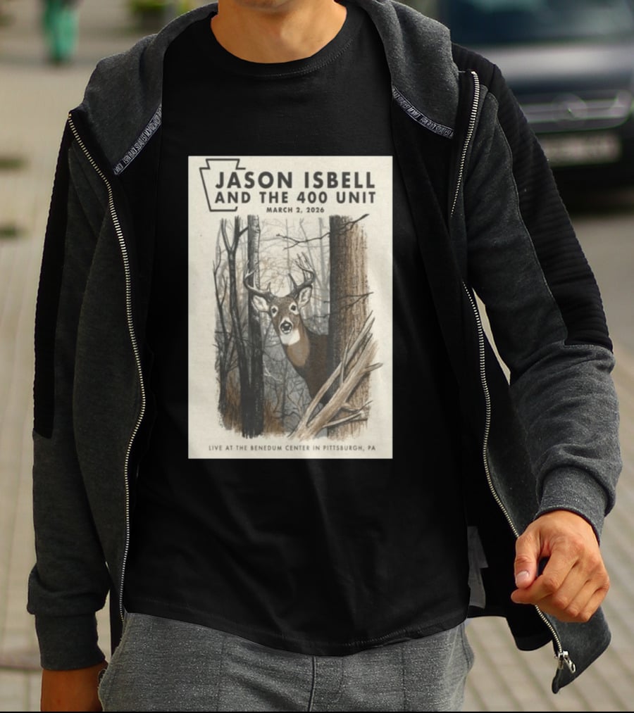 Jason Isbell And The 400 Unit Live At Benedum Center March 2 2026 Pittsburgh PA Deer T-Shirt