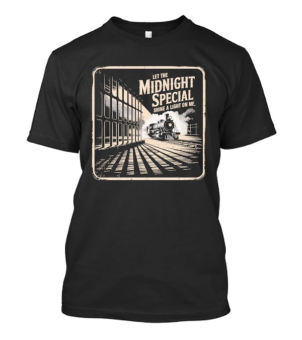 Let The Midnight Special Shine A Light On Me Train Illustration Classic Song Reference T-Shirt