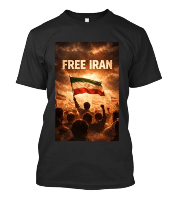 Free Iran Flag Protest With Crowd T-Shirt
