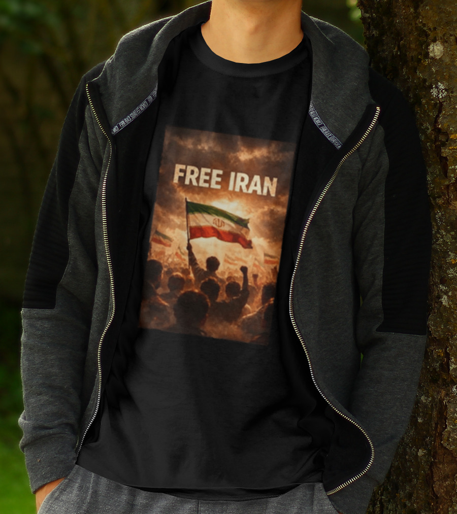 Free Iran Flag Protest With Crowd T-Shirt