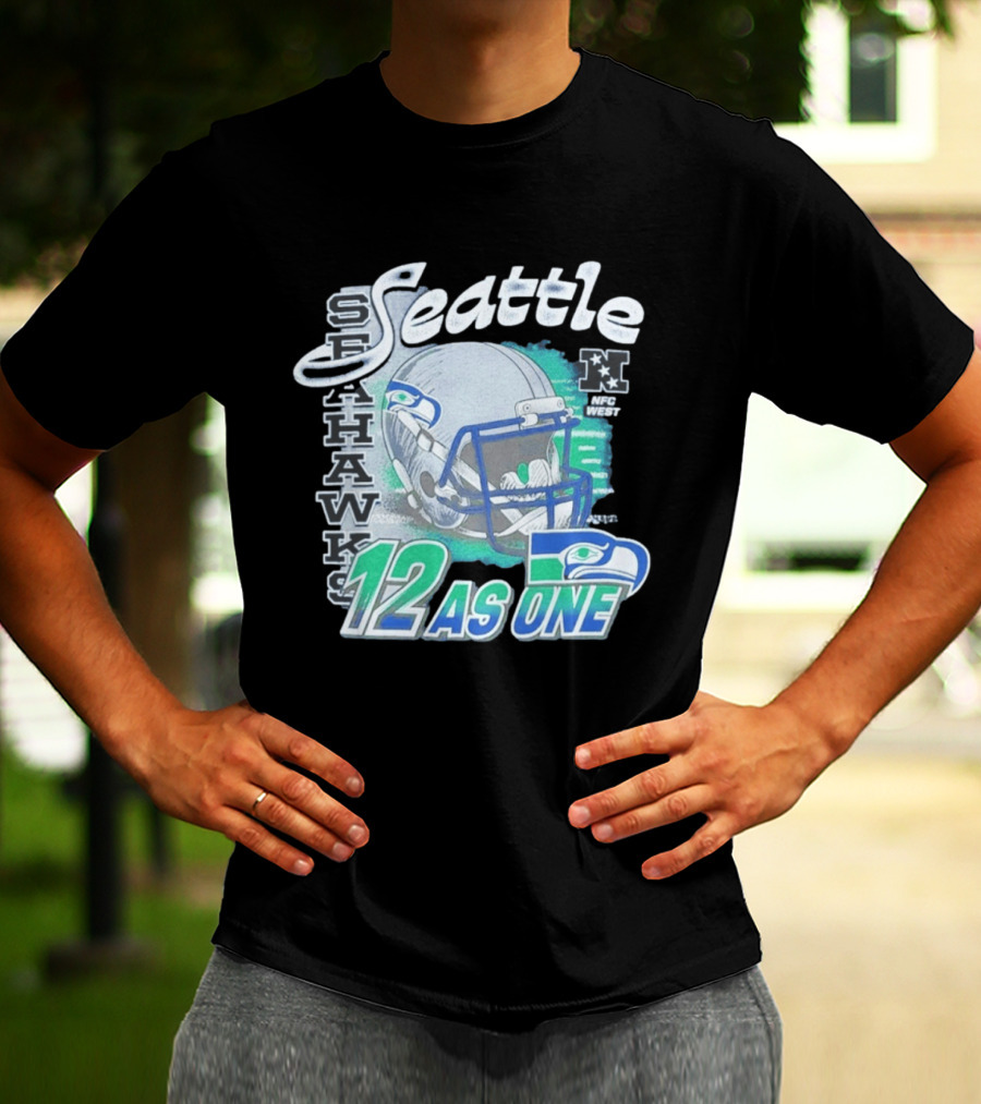 Seattle Seahawks Helmet 12 As One NFC West T-Shirt