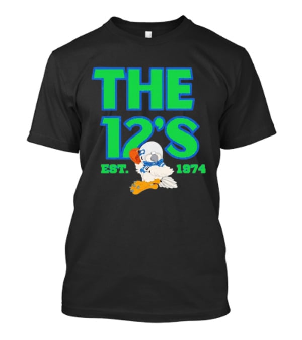 THE 12'S Est. 1974 Navy Grey Seattle Seahawks T-Shirt