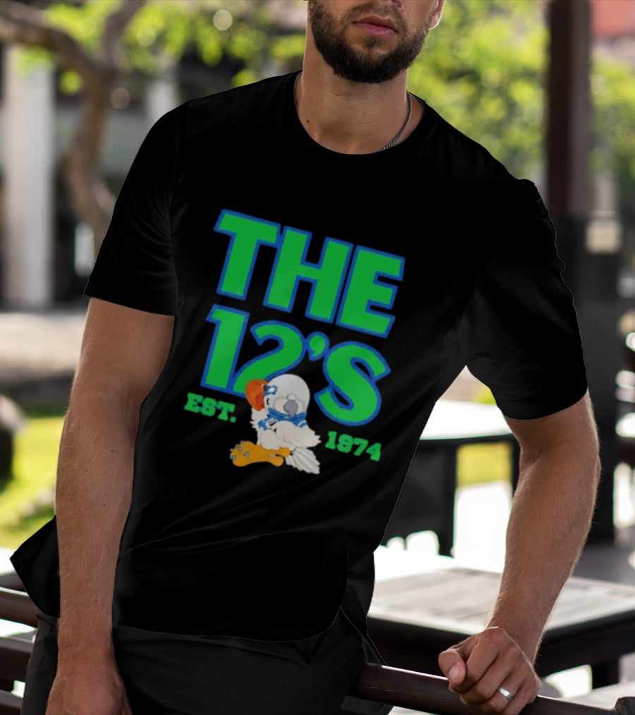 THE 12'S Est. 1974 Navy Grey Seattle Seahawks T-Shirt