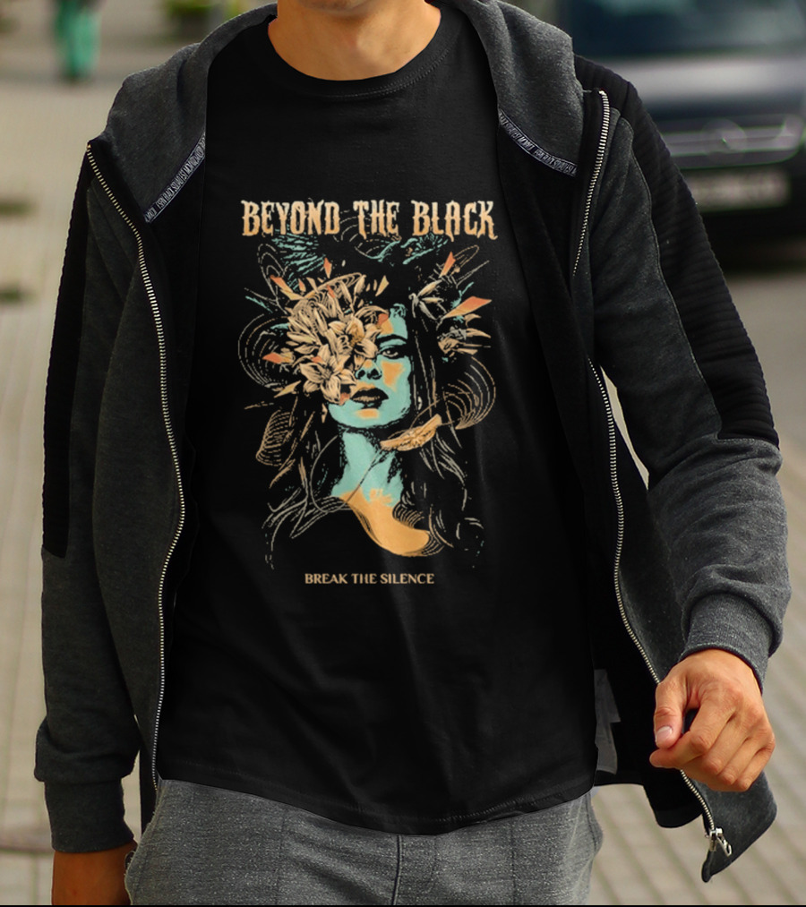 Beyond The Black Break The Silence Head Exploding Floral T-Shirt