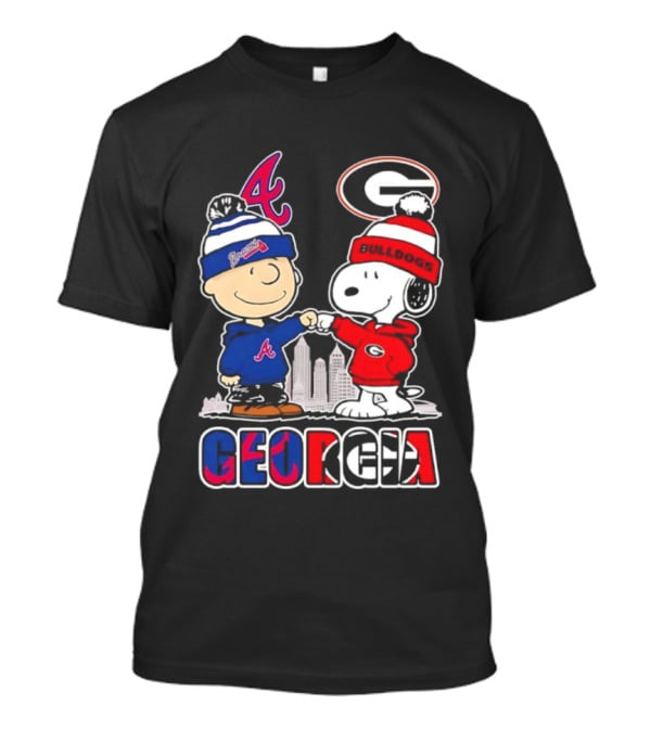 Atlanta Braves Charlie Brown Georgia Bulldogs Snoopy Merry Peanuts Christmas 2025 T-Shirt
