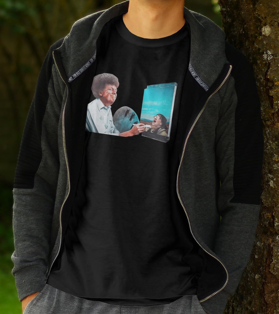 Donald Trump Bob Ross Painting Parody Humor Political T-Shirt