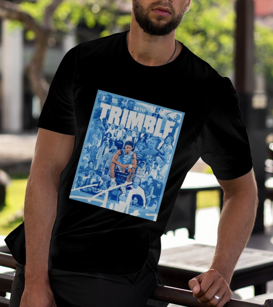 Seth Trimble North Carolina Tar Heels Basketball Collage T-Shirt