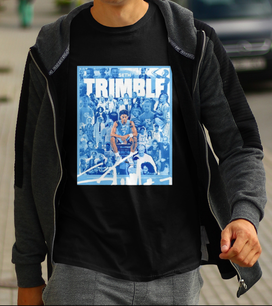Seth Trimble North Carolina Tar Heels Basketball Collage T-Shirt