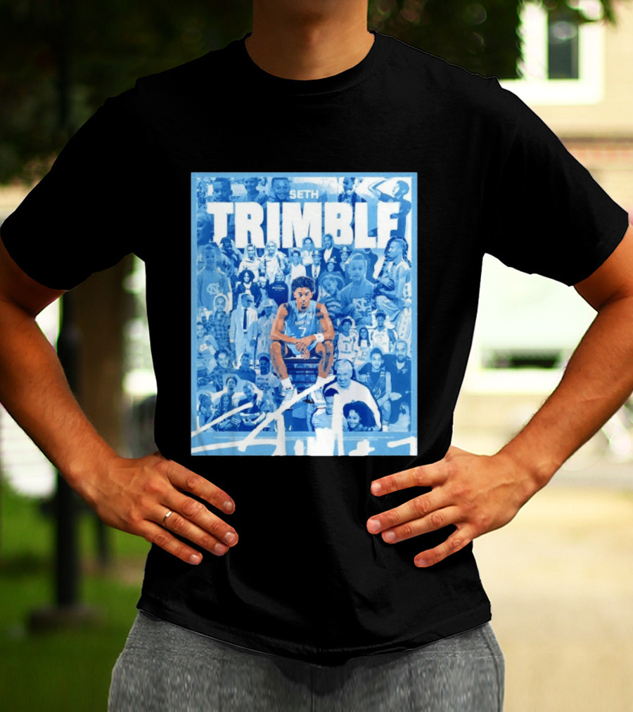 Seth Trimble North Carolina Tar Heels Basketball Collage T-Shirt
