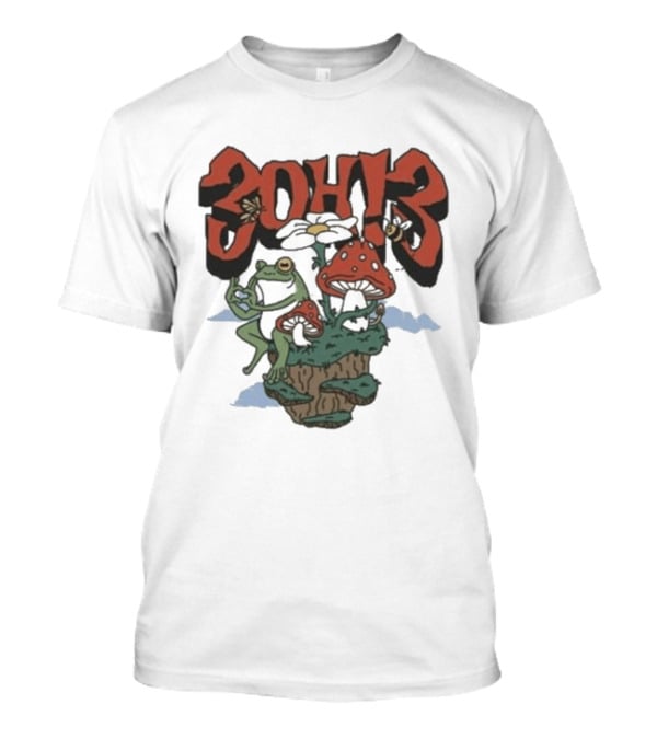 3Oh3 Mushroom Frog Fantasy With Bee And Flower T-Shirt