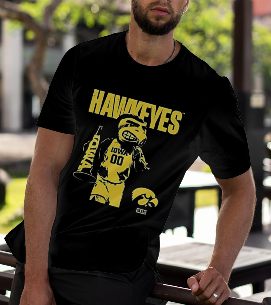 Iowa Hawkeyes Herky The Hawk 00 Slam Basketball T-Shirt