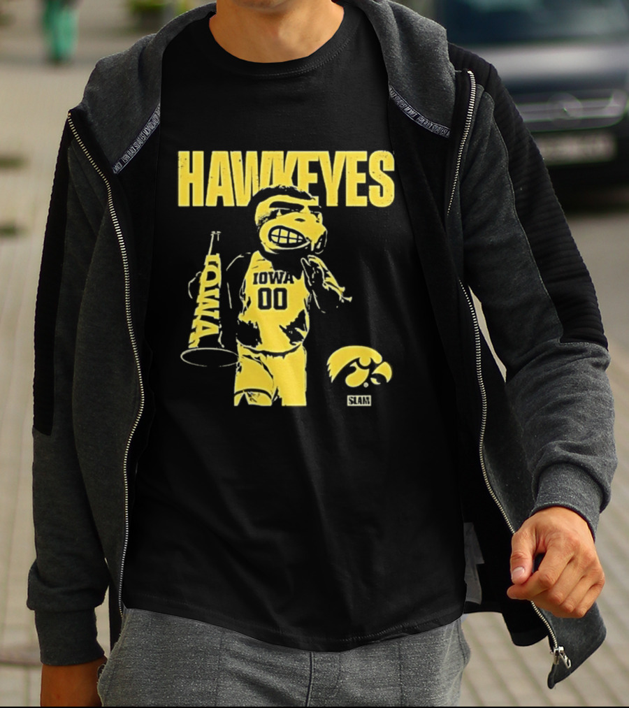 Iowa Hawkeyes Herky The Hawk 00 Slam Basketball T-Shirt