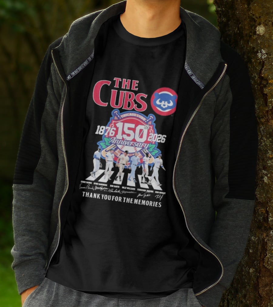 The Cubs 150th Anniversary 1876 2026 Thank You For The Memories Chicago Cubs Signatures T-Shirt