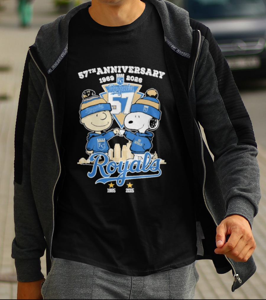 57th Anniversary 1969 2026 Peanuts Fistbump Kansas City Royals Royals T-Shirt