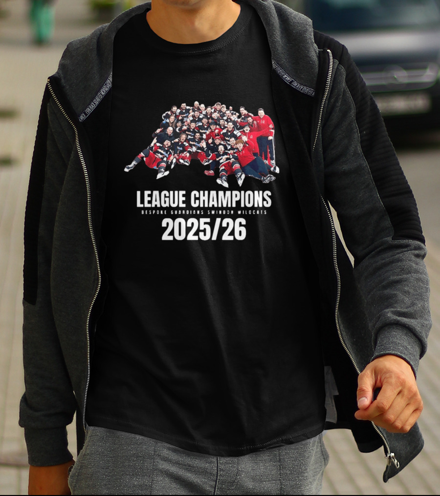 League Champions 2025 2026 Bespoke Guardians Swindon Wildcats T-Shirt