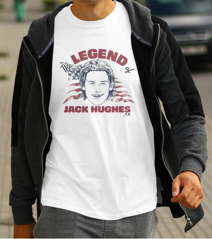 The Legend Of Jack Hughes American Flag T-Shirt