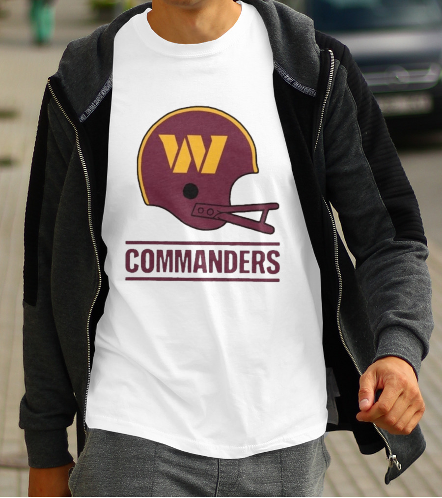 Washington Commanders Big W Helmet Football Team Fan Gear T-Shirt