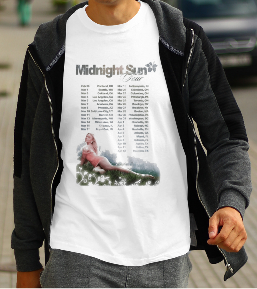 Midnight Sun Tour 2026 Zara Larsson Concert Locations T-Shirt