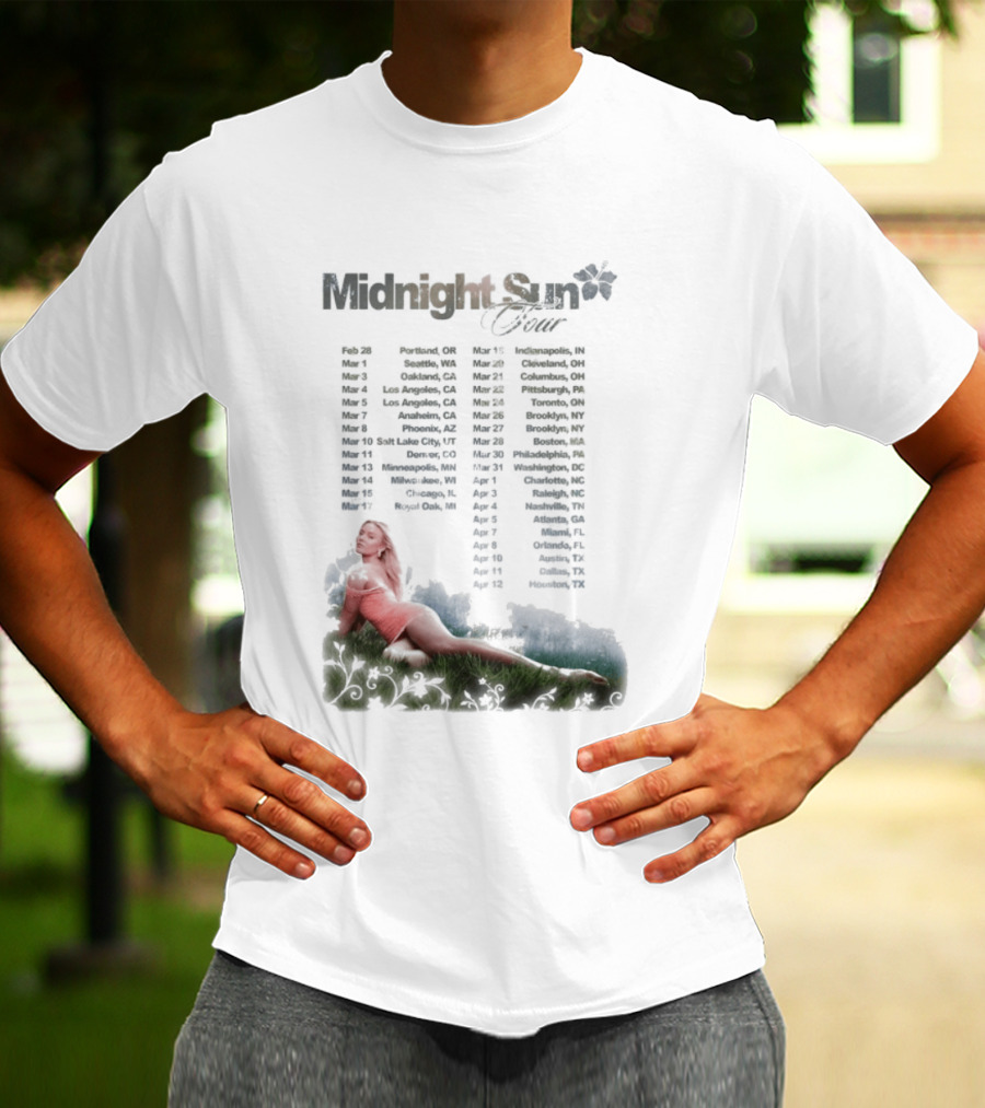 Midnight Sun Tour 2026 Zara Larsson Concert Locations T-Shirt