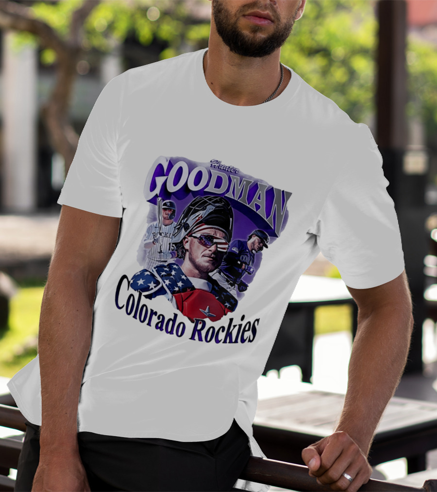 Hunter Goodman Colorado Rockies Catcher And Player Patriots 2026 T-Shirt