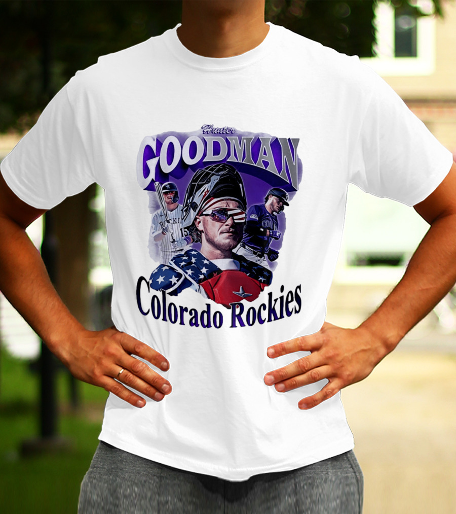 Hunter Goodman Colorado Rockies Catcher And Player Patriots 2026 T-Shirt