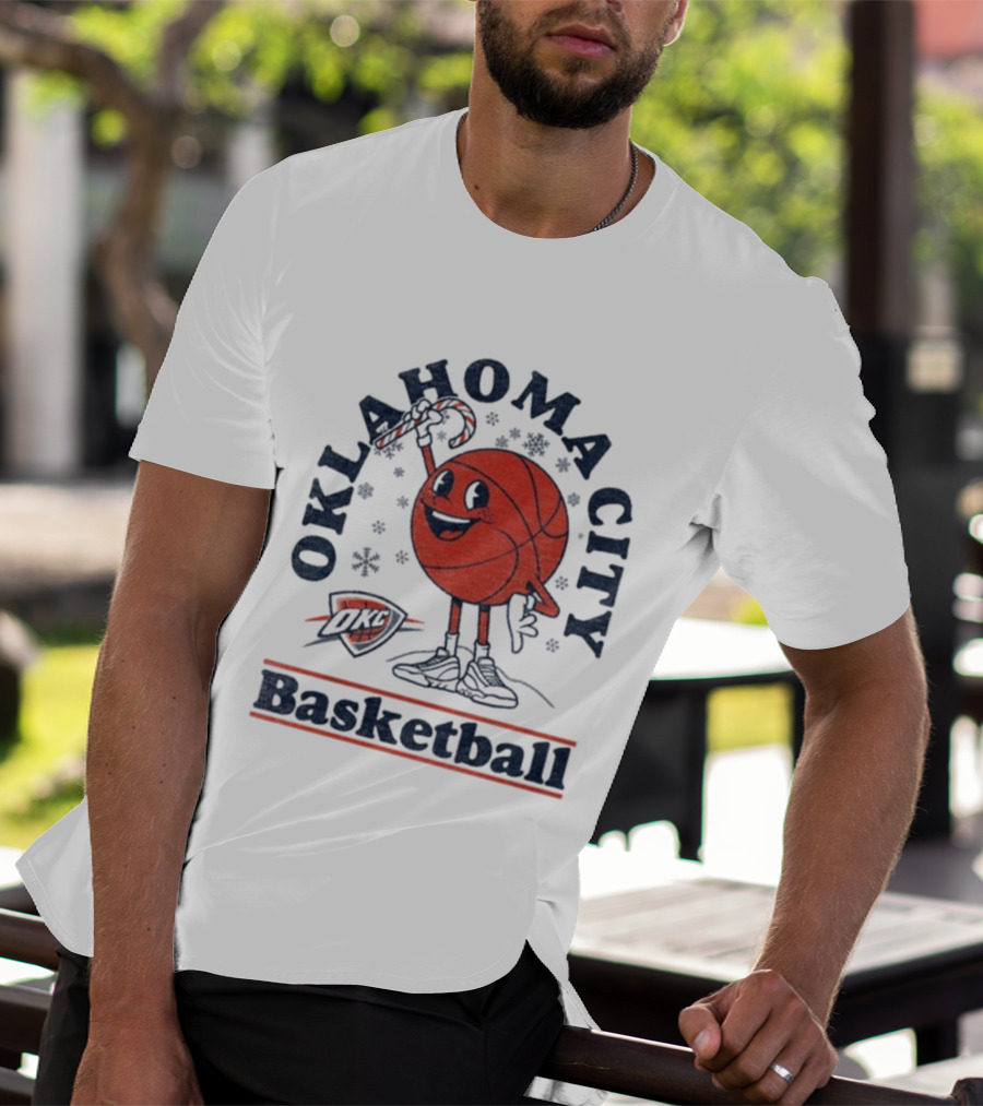 Oklahoma City Basketball Cartoon OKC Winter T-Shirt