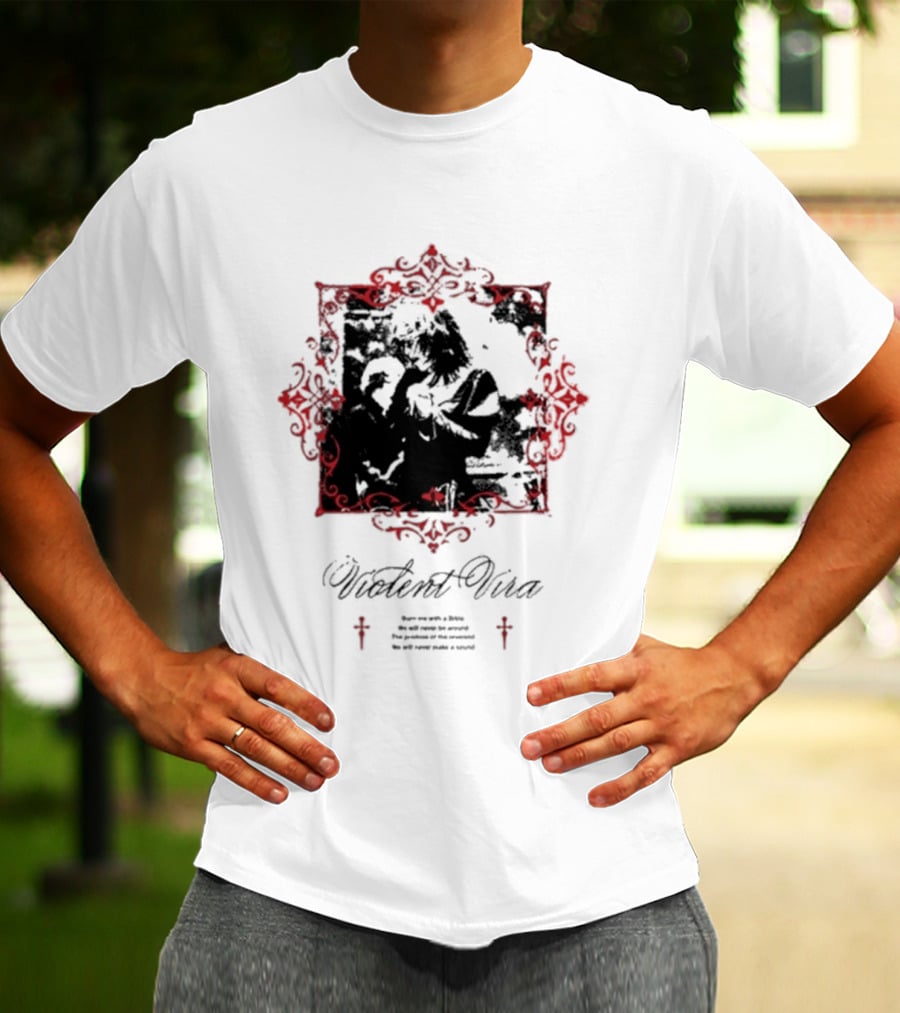 Violent Vira Ghostly Embrace In Ornate Frame T-Shirt
