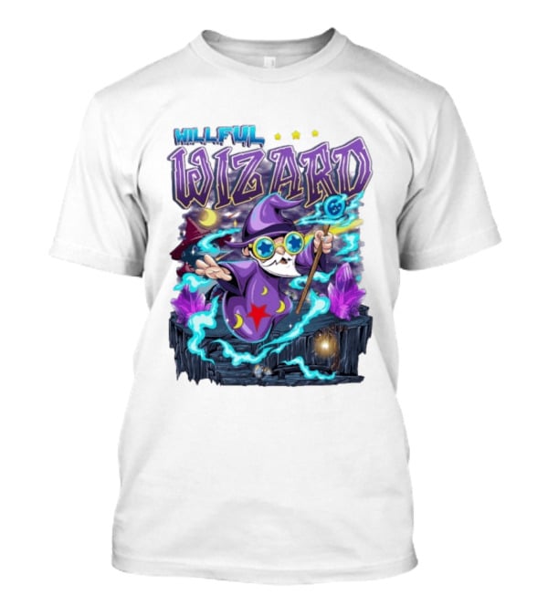 Willful Wizard Magical Adventure With Cosmic Crystals And Crescent Moons T-Shirt