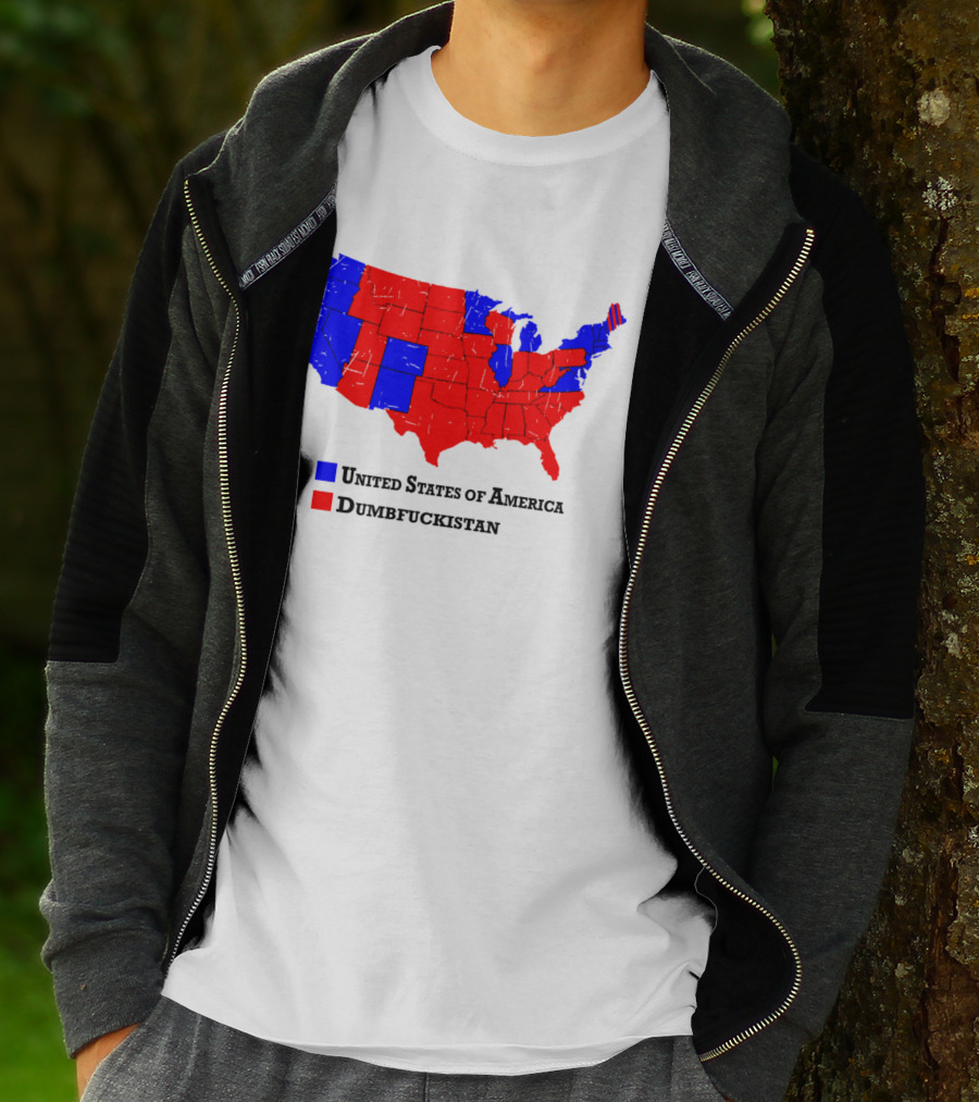 United States Of America Dumbfuckistan Map Red Blue States T-Shirt