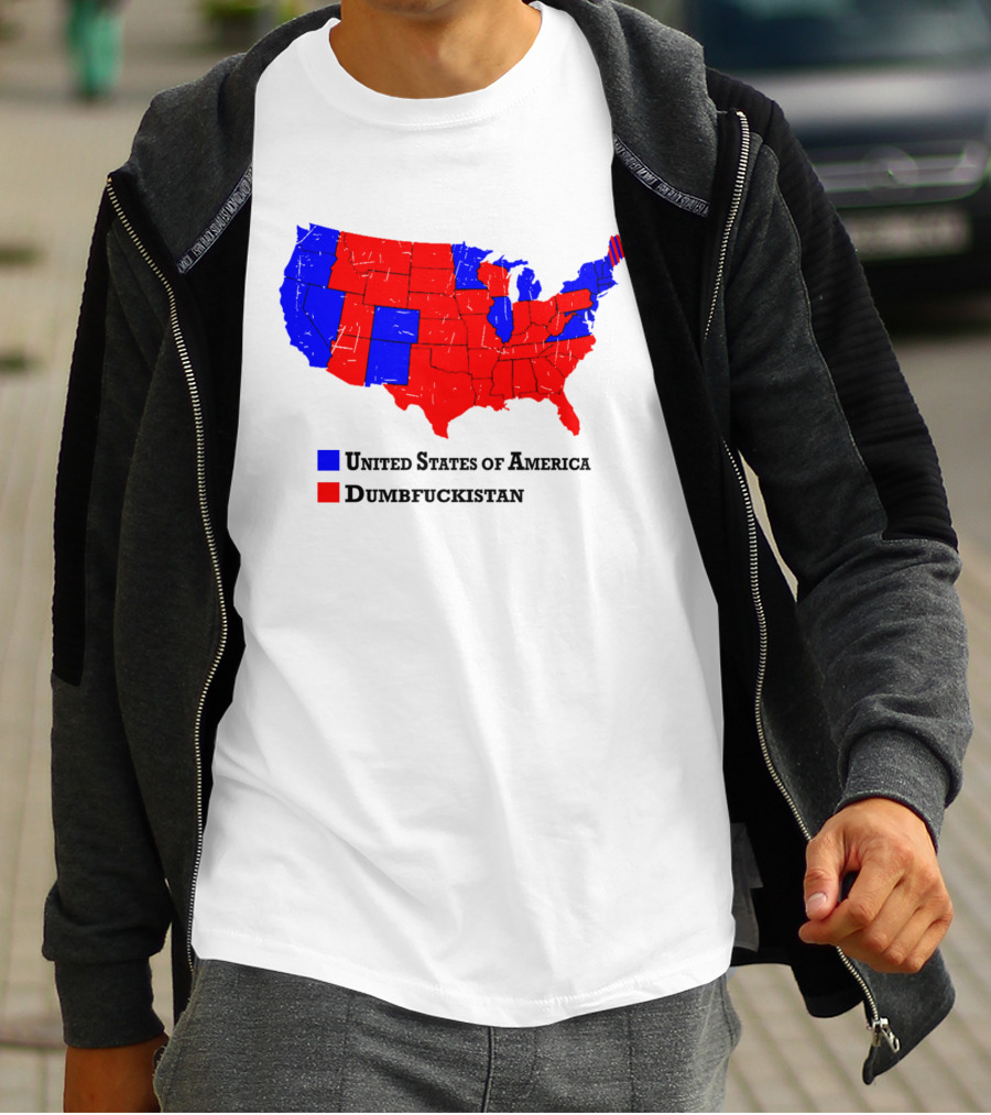 United States Of America Dumbfuckistan Map Red Blue States T-Shirt