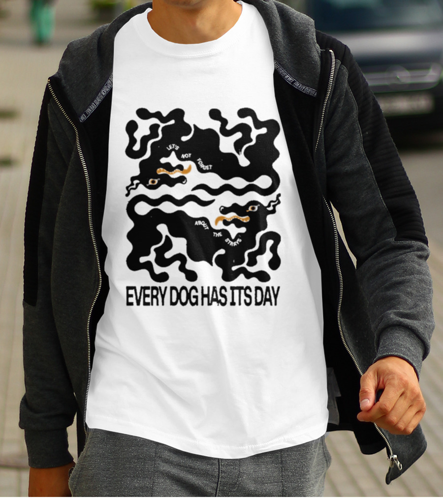 KBAR X UN IK Every Dog Has Its Day Black Abstract Dog T-Shirt