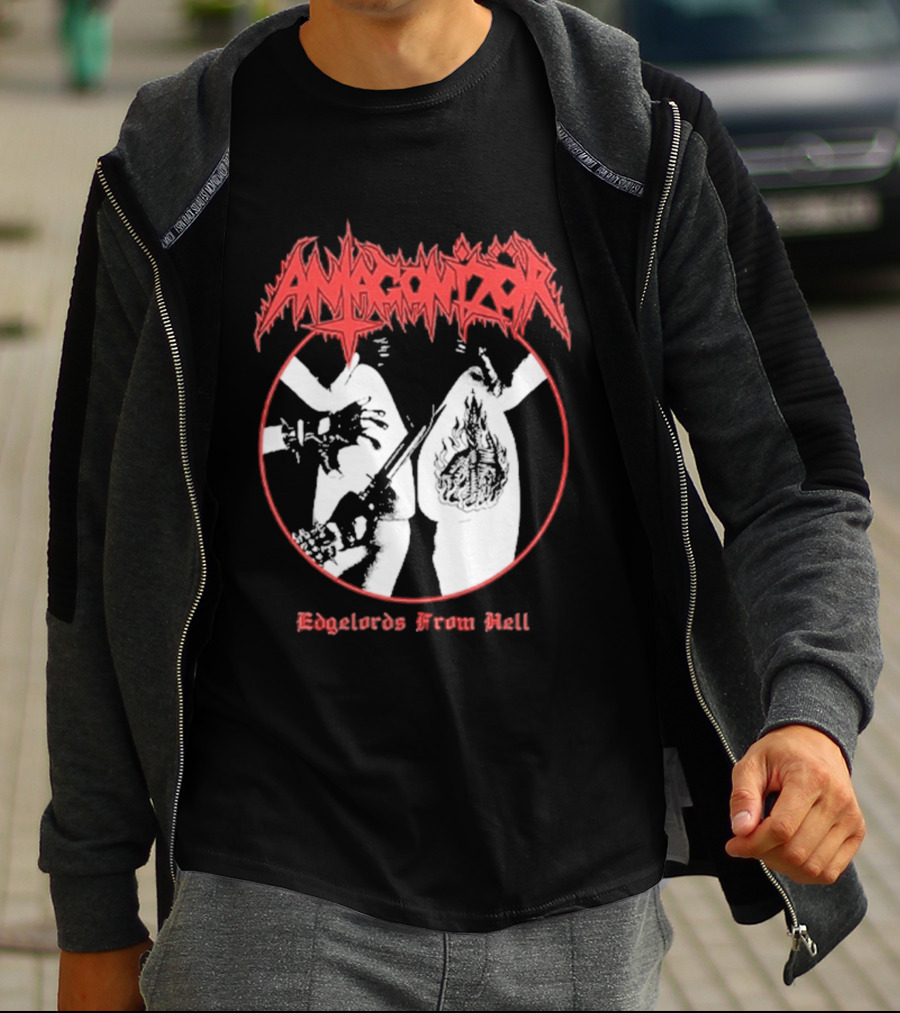 Antagonizör Edgelords From Hell Metal Band Aesthetic T-Shirt