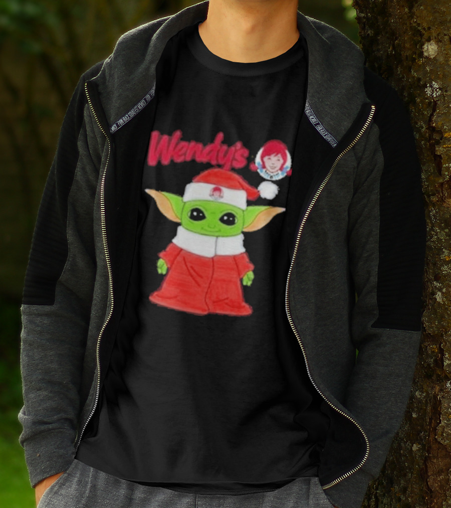 Wendy's Baby Yoda Santa Christmas T-Shirt