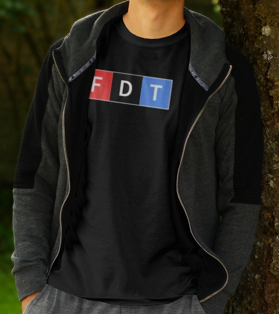 FDT Anti Trump Red Black Blue Block Letters T-Shirt