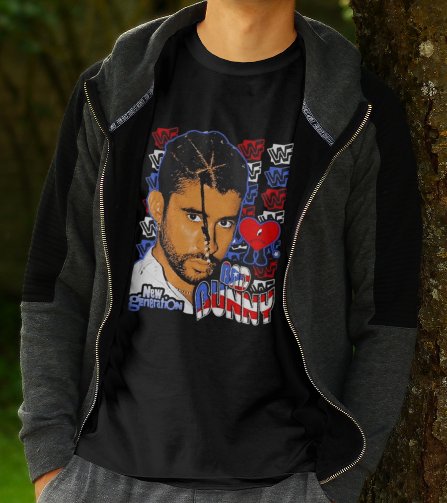 Bad Bunny New Generation WWF Heart T-Shirt