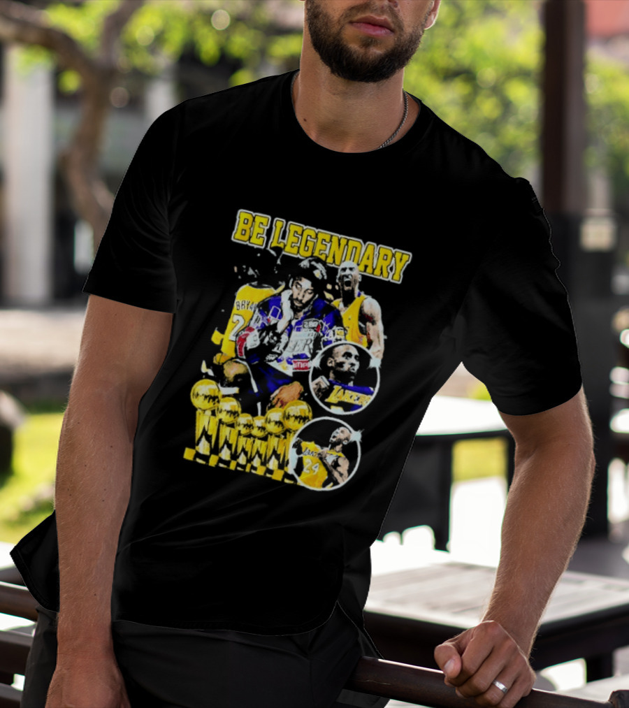 Be Legendary Kobe Bryant Los Angeles Lakers Basketball Trophies T-Shirt