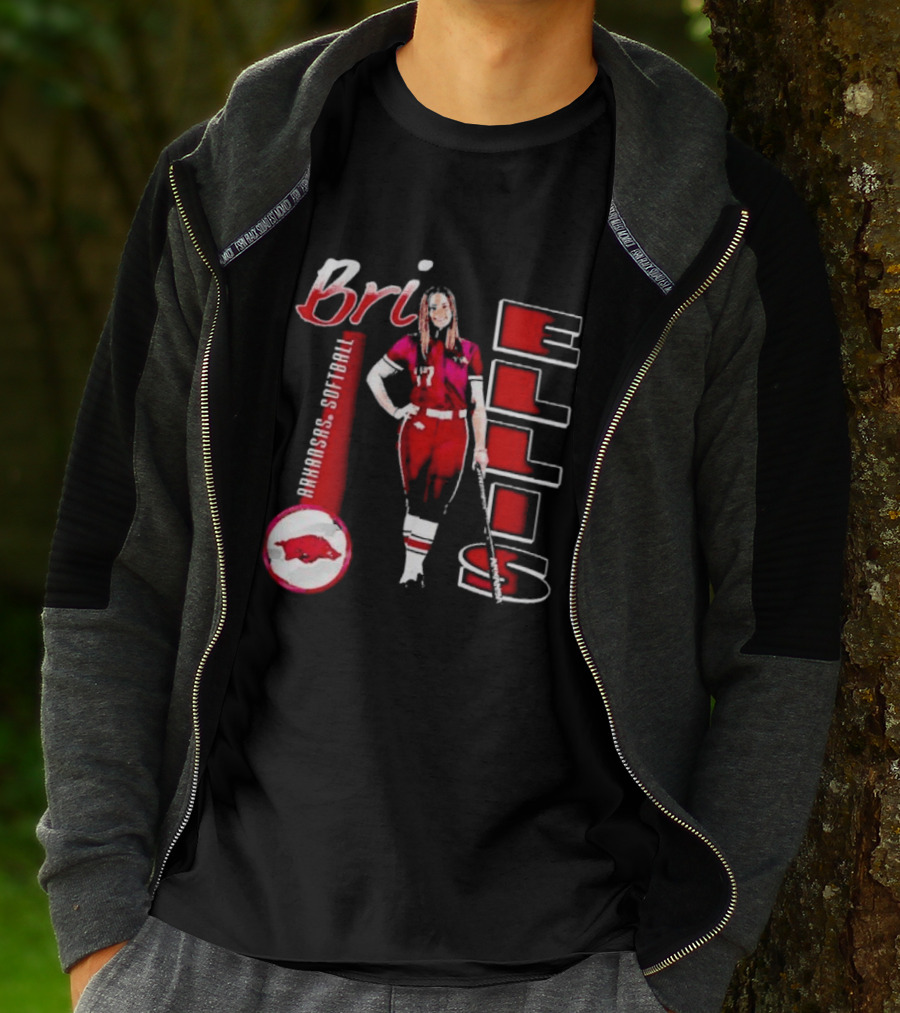 Bri Ellis Arkansas Razorbacks Softball Player Number 77 T-Shirt